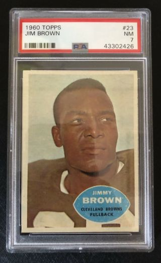 1960 Topps Football 23 Jim Brown Cleveland Browns Hof Psa 7 Nm