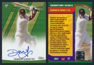 Damien Martyn Authentic Signature 2001 - 02 Topps Acb Gold Card