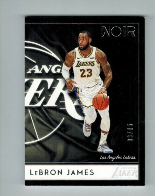 Lebron James 2018 - 19 Panini Noir Base Card 18 Ed 3/85 Lakers