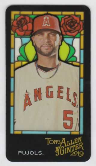 2019 Topps Allen & Ginter Albert Pujols Stained Glass Mini /25 Angels Cardinals
