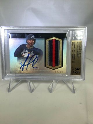 2018 Topps Dynasty Ozzie Albies Auto Game Jersey Rc 07/10 Braves Bgs 9.  5/10