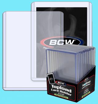 50 Bcw 240pt 7mm Thick Toploaders Trading Card Holder Sports Topload Patch Auto