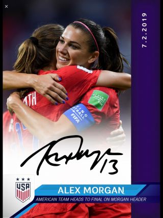 2019 Panini Instant Women’s World Cup Soccer Alex Morgan Auto /15 Autograph Usa