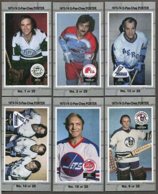 1973 - 74 O - Pee - Chee Wha Posters Complete Set Of 26 Hockey Cards (tall Boy Size)