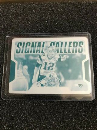 Panini Plates And Patches Tom Brady Cyan Plate 1/1 Printing Plate 2018 Score