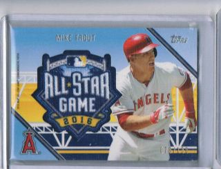 Mike Trout 2016 Topps San Diego All Star Patch 76/150 Fan Fest Exclusive