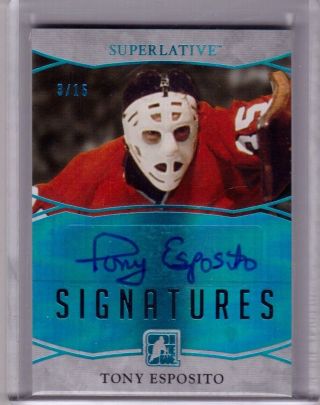 Tony Esposito 17/18 Leaf Itg Superlative Signatures Auto Autograph Blue D 3/15