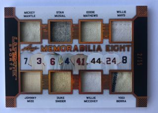 2019 Leaf Ultimate Sports Mickey Mantle Musial Mays Berra Jersey 8 Card D 2/15