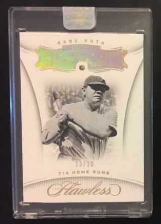 2018 Flawless Baseball Babe Ruth Milestones Diamond Encased Card Ssp 13/20