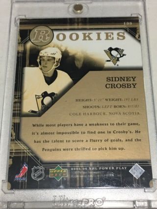 05 - 06 UD NHL Power Play Sidney Crosby Rookie Card 133 Near 2