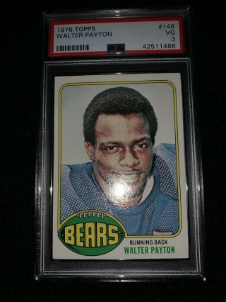 1976 Topps 148 Walter Payton Rookie Card Psa 3 Bears Well Centered