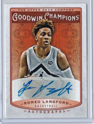 2019 - 20 Ud Upper Deck Goodwin Champions Romeo Langford Auto Rc Rookie Card Sp