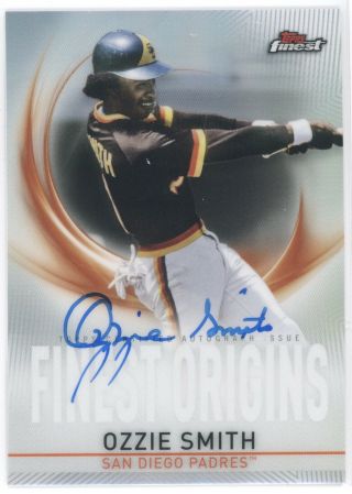 Ozzie Smith 2019 Topps Finest Origins Refractor Auto Padres Autograph Foa - Os