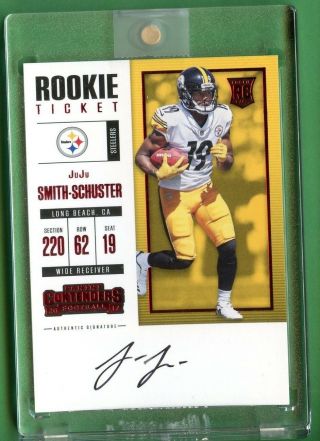 Juju Smith - Schuster 2017 Contenders Rookie Ticket Red Zone Fotl Sp Steelers
