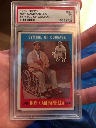 1959 Topps Roy Campanella Psa 7 Symbol Of Courage 550 Dodgers