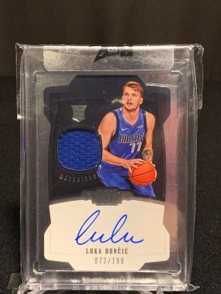 Luka Doncic 2018/19 Panini Dominion Auto Jersey Patch 072/199 159 Rookie Rc Rpa