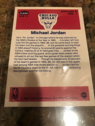1986 - 1987 Fleer Michael Jordan Sticker Rookie Card NM - MT 3