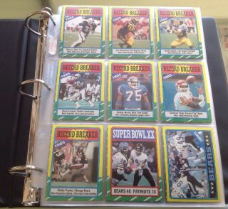 1986 Topps Football Complete Set In Binder Jerry Rice Rc Great Set