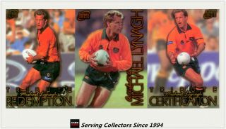 1996 Futera Rugby Union Trading Cards Michael Lynagh Redemption Sample Set (3)