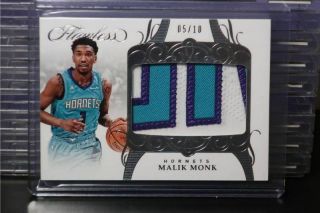 2017 - 18 Flawless Malik Monk Prime Jumbo Rookie Patch 05/10 Hornets Cmy