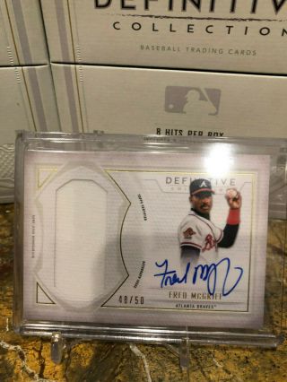 2019 Topps Definitive Fred Mcgriff Game Patch Autograph 48/50 Auto