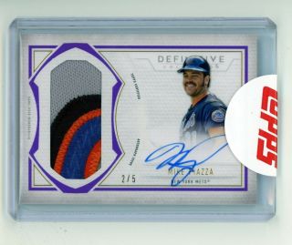 2019 Topps Definitive Patch Auto Autograph /5 Mike Piazza York Mets