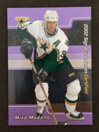 2002 Be A Player Signature Series Certified Mike Modano Ed 1/50