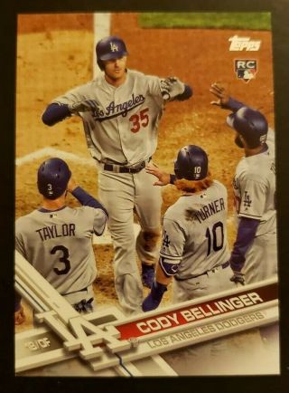 Cody Bellinger 2017 Topps Update Us50 Sp High Fives Variation Rc Dodgers Rookie