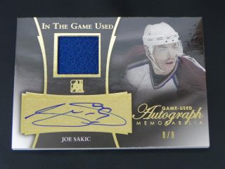 2016 - 17 Leaf In The Game Autograph Jersey Joe Sakic Colorado Avalanche / 9