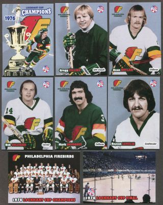 1975 - 76 Nahl Champions Philadelphia Firebirds Team Set Of 26 Hockey Cards.