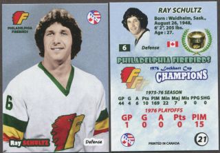 1975 - 76 NAHL CHAMPIONS Philadelphia Firebirds Team Set of 26 hockey cards. 2