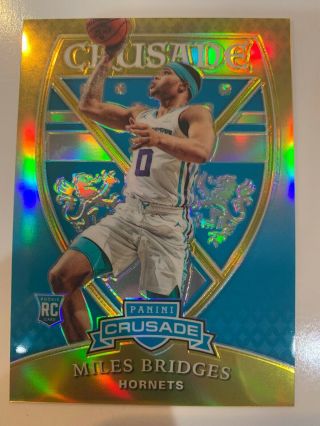 2018 - 19 Chronicles Basketball Miles Bridges Crusade Gold 9/10 Rookie Rc Hornets