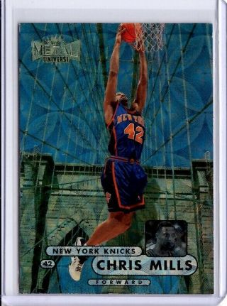 1997 - 98 Metal Universe Championship Precious Gems Pmg Chris Mills Knicks 05/50