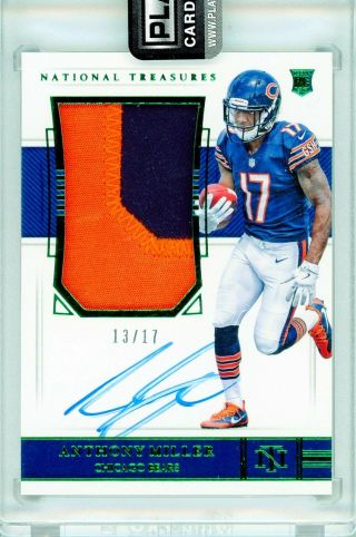 Anthony Miller 2018 National Treasures Emerald Rc Rookie Patch Auto /17 Bears Sp