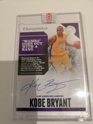 2017 - 18 17 - 18 Chronicles Kobe Bryant Encased Auto On Card 41/99 Lakers