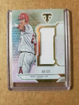 2018 Topps Triple Threads Mike Trout Jumbo Game Jersey Sp 07/27 Angels
