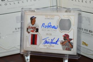 2019 Topps Definitive Rod Carew Torii Hunter Angels Dual Patch Auto 19/35 