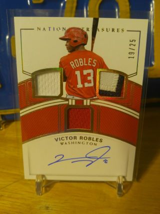 2018 Panini National Treasures Victor Robles Auto 3 Color Patch /25
