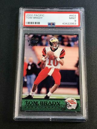 Tom Brady 2000 Pacific 403 Rookie Rc Psa 9 Patriots Bowl Champion Mvp