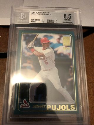 2001 Topps Traded T247 Albert Pujols Rookie Card Rc Bgs 8.  5