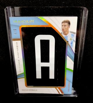 2019 Panini Immaculate Paulo Dybala Nameplate Nobility Letter A 4/6