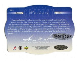 1996 - 97 Upper Deck Tribute SPX Wayne Gretzky Autograph Auto St.  Louis Blue 2