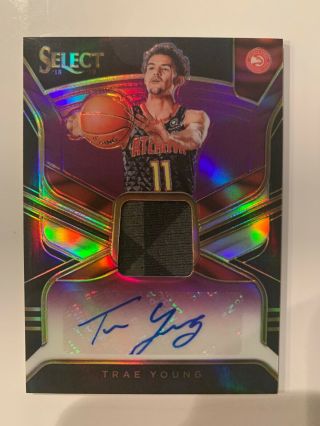 2018 - 19 Select Fotl Purple Rookie Rc Patch Auto Trae Young Hawks 48/99 Rc Prizm
