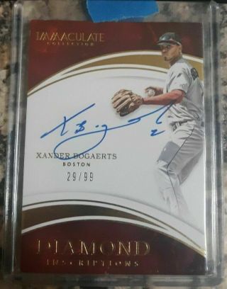 Xander Bogaerts 2016 Panini Immaculate Signed Autographed 29/99 Boston Red Sox