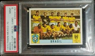 Brazil 1970 Panini Mexico 70 World Cup Soccer Red Back Psa 9 - Pop 1 No 10s