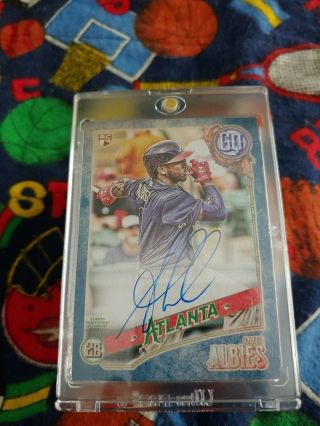 2018 Topps Gypsy Queen Ozzie Albies Rc Auto Indigo Blue Sp 052/150 Braves