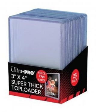 1000 Ultra Pro 75pt 3x4 Toploaders Thick Top Loaders Jersey Cards