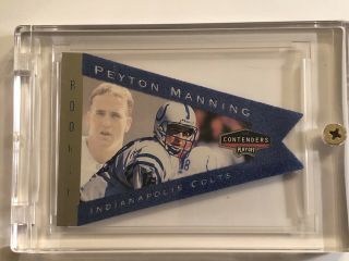 Peyton Manning 1998 Playoff Contenders Blue Pennant Die Cut Colts Rookie Rc 42