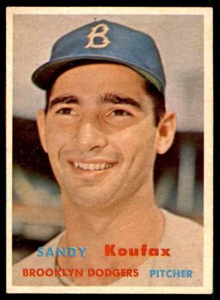 1957 Topps 302 Sandy Koufax Dodgers Ex - Mt,  To Nm