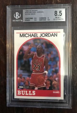1989 - 90 Nba Hoops Michael Jordan Blank Back Basketball Card Bgs 8.  5 1 Of 1 Pop 1